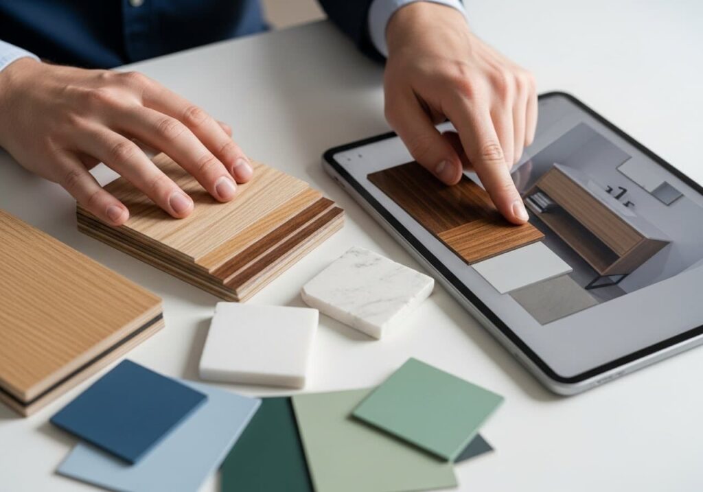 Scelta di materiali e colori per design