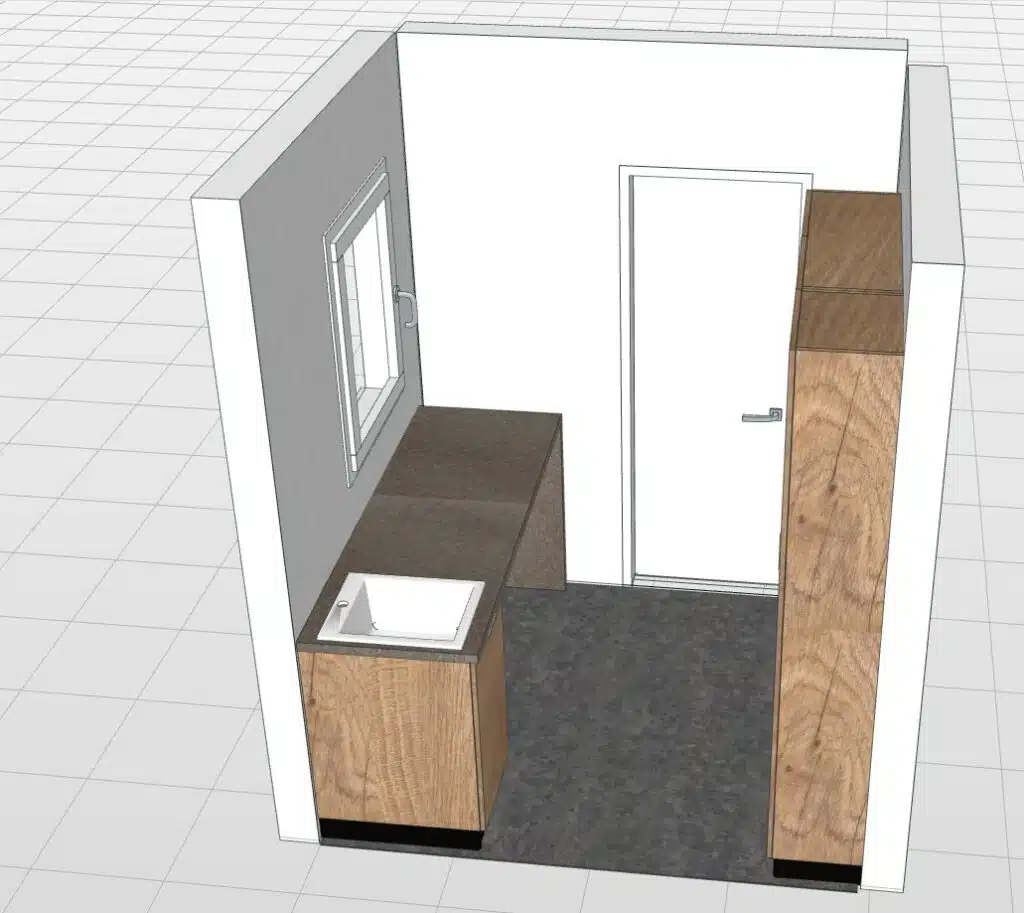 Composizione Lavanderia Personalizzata LAB60 Compab - vista frontale, design moderno, mobili lavanderia salvaspazio