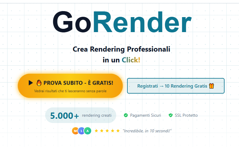 GoRender: La Piattaforma Rendering Italiana per Immagini Fotorealistiche