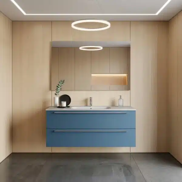 Bagno moderno con armadietto blu artico baxar