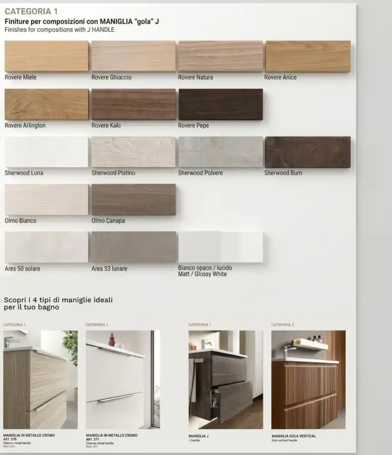 Mobile Bagno Cannettato 120 cm Sospeso Doppio Lavabo Arcom Minimal | COMP 24 - foto 4