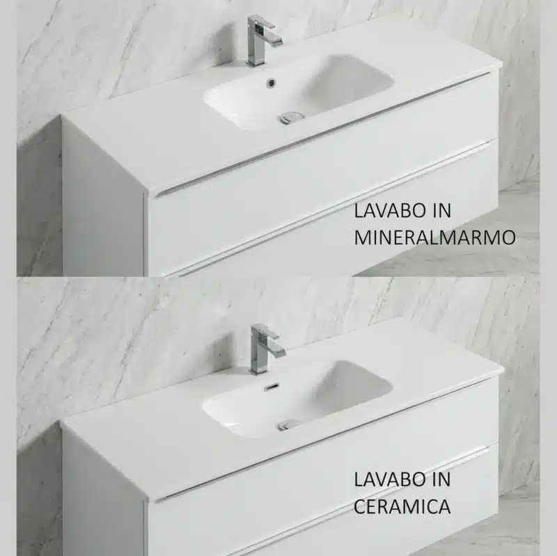 Mobile Bagno Cannettato 120 cm Sospeso Doppio Lavabo Arcom Minimal | COMP 24 - foto 2
