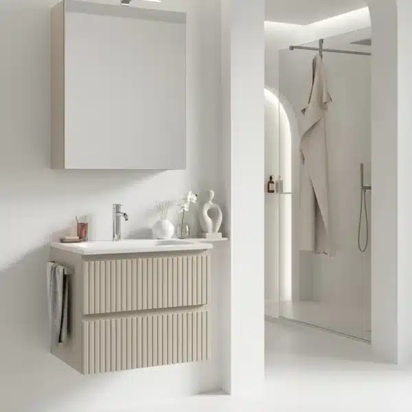 Mobile Bagno Cannettato 60 cm Sospeso Maniglia J Arcom Minimal | COMP_06