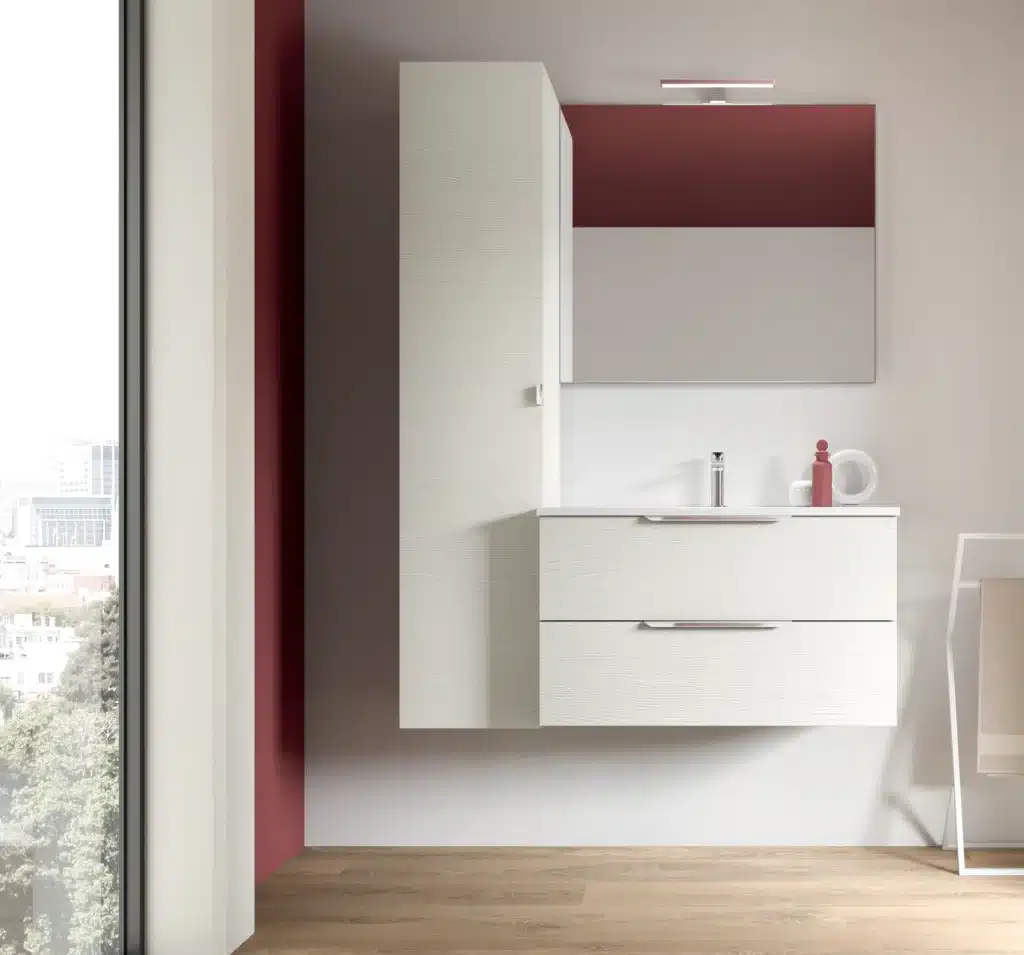 Mobile Bagno Cannettato 80 cm Sospeso con Colonna Arcom Minimal | COMP 10 - foto 3