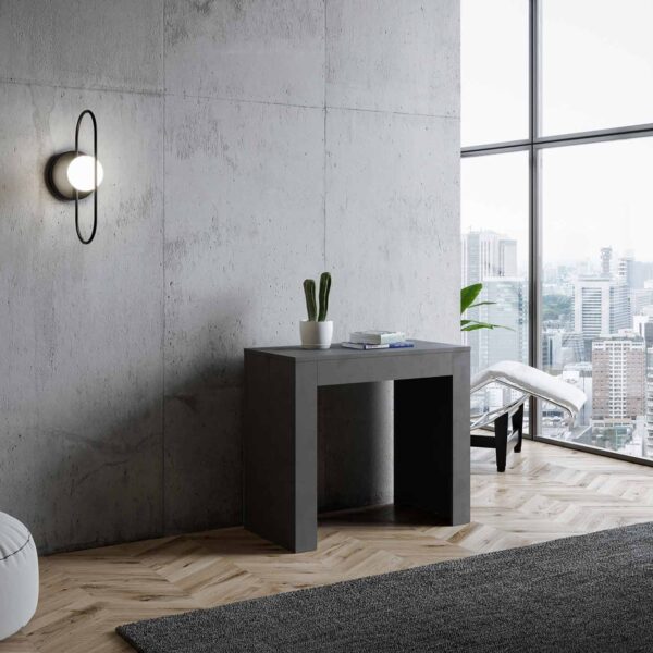 Consolle allungabile 90x42/198 cm Emy Small antracite spatolato
