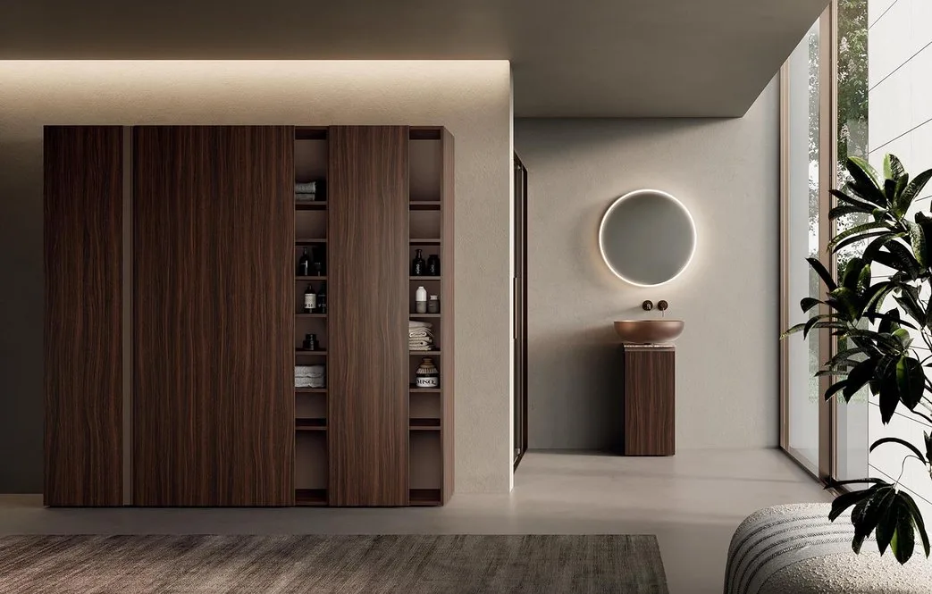 Ink NK001 - Mobile Bagno Luxury Compab L 210+70 x P 37/52 cm 1 Mobile bagno Ink NK001 Compab, finitura di design, composizione luxury bagno moderno