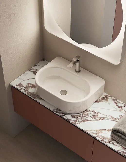 Ink NK002 - Mobile Bagno Luxury Compab L 120+130,5 x P 37/46 cm 3 Mobile bagno Ink NK002 Compab - dettaglio lavabo