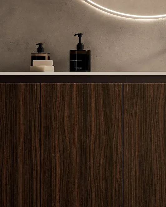 Ink NK004 - Mobile Bagno Luxury Compab L 151+150 x P 38/37 cm 5 Mobile bagno Ink NK004 Compab - dettaglio finitura frontali