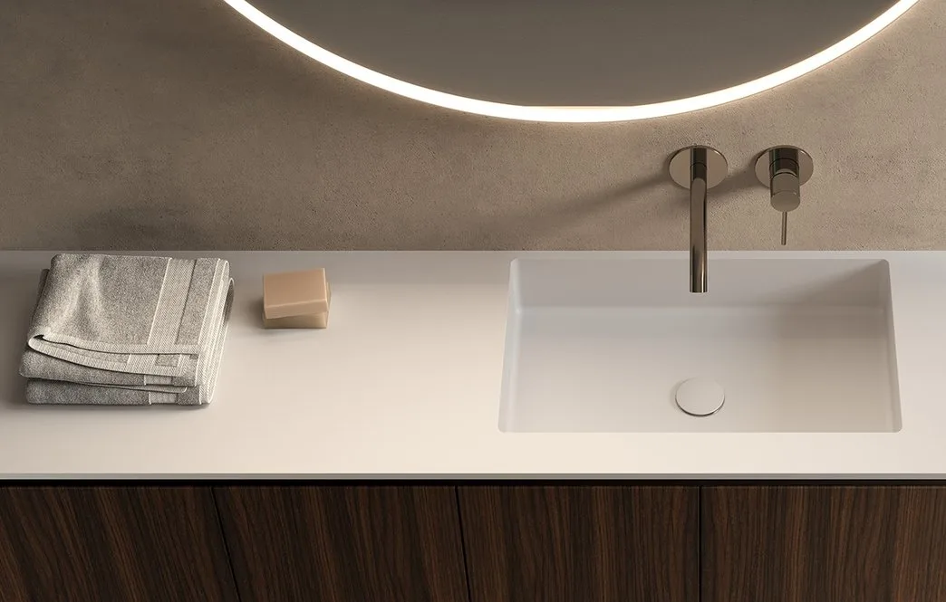 Ink NK004 - Mobile Bagno Luxury Compab L 151+150 x P 38/37 cm 4 Mobile bagno Ink NK004 Compab - dettaglio vasca integrata