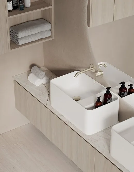 Ink NK005 - Mobile Bagno Luxury Compab L 170+220,5 x P 20,8/38 cm 2 Mobile bagno Ink NK005 Compab - lavabo