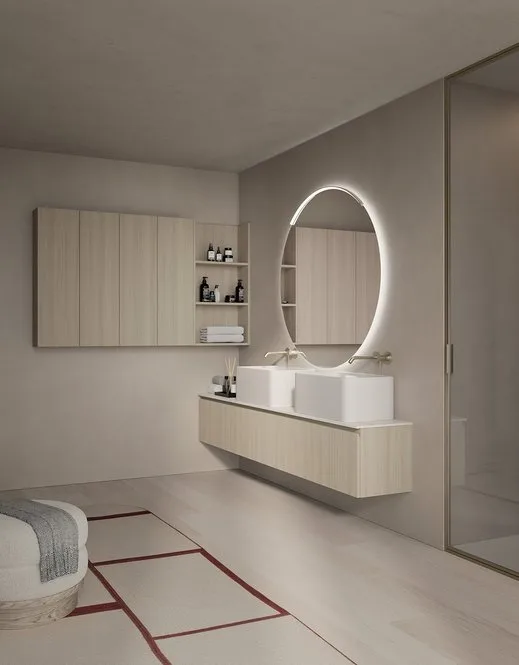 Ink NK005 - Mobile Bagno Luxury Compab L 170+220,5 x P 20,8/38 cm 5 Mobile bagno Ink NK005 Compab - vista tre quarti