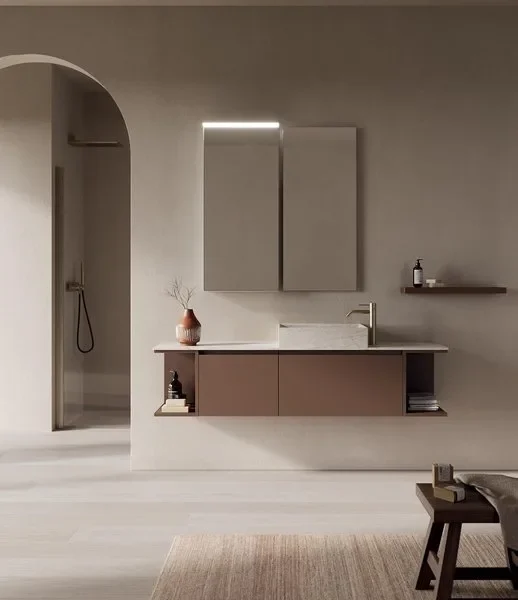 Mobile bagno Ink NK006 Compab, finitura di design, composizione luxury bagno moderno