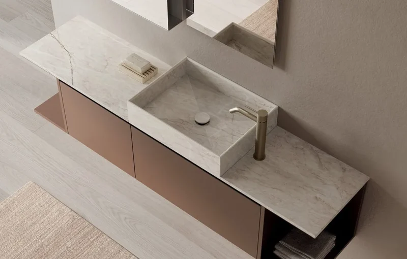 Mobile bagno Ink NK006 Compab - lavabo vista tre quarti
