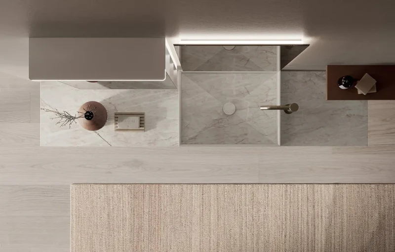 Mobile bagno Ink NK006 Compab - lavabo vista dall'alto