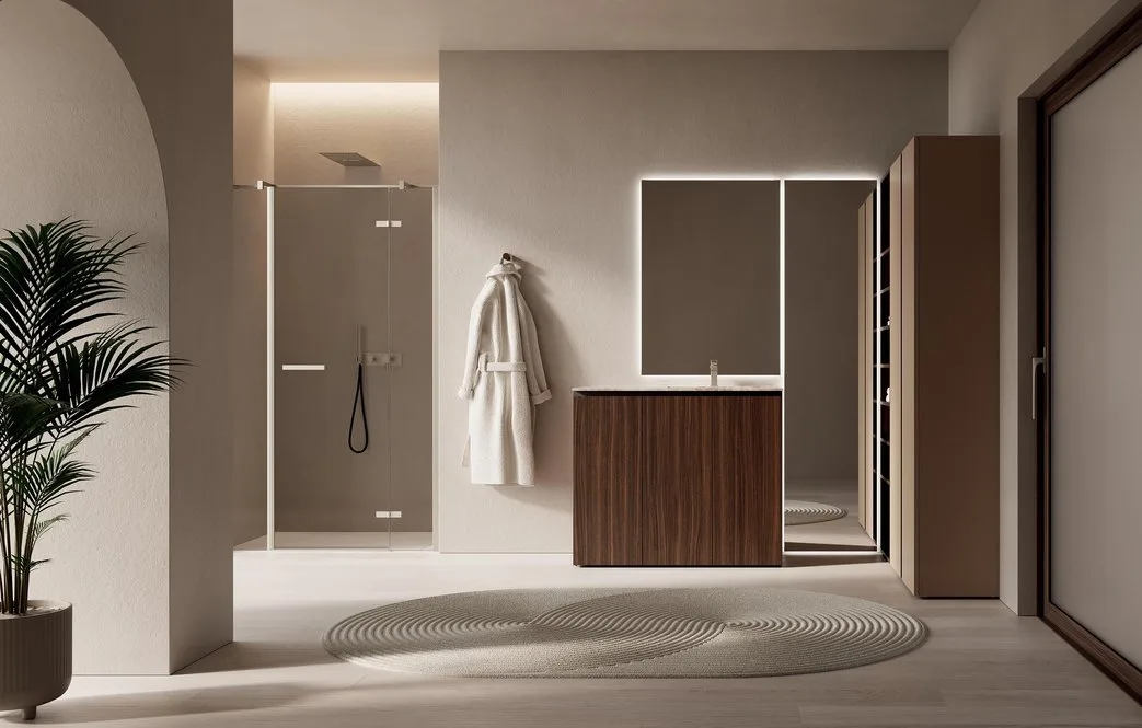 Ink NK007 - Mobile Bagno Luxury Compab L 106+50+135 x P 51/37 cm 1 Mobile bagno Ink NK007 Compab, finitura di design, composizione luxury bagno moderno