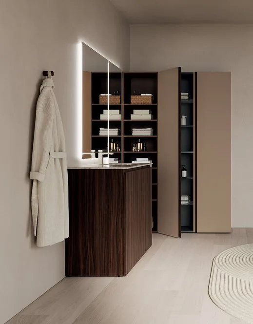 Ink NK007 - Mobile Bagno Luxury Compab L 106+50+135 x P 51/37 cm 2 Mobile bagno Ink NK007 Compab - frontale colonne