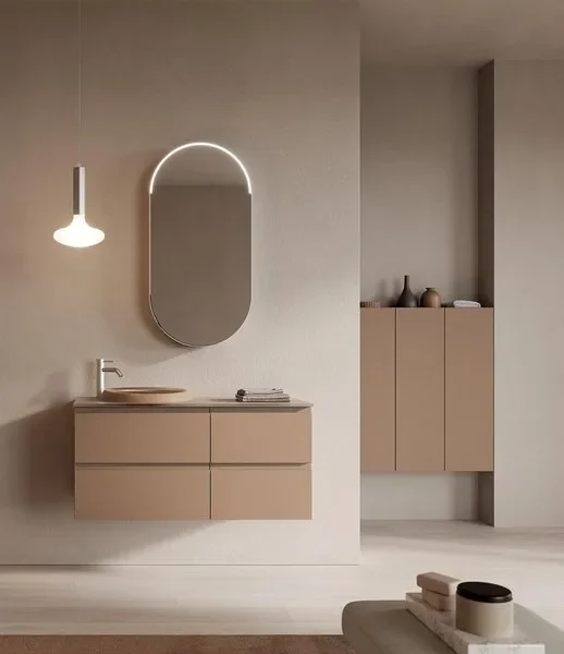 Mobile bagno Ink NK008 Compab, finitura di design, composizione luxury bagno moderno