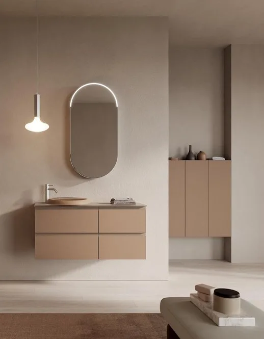 Ink NK008 - Mobile Bagno Luxury Compab L 106+120 x P 51/20,8 cm 1 Mobile bagno Ink NK008 Compab, finitura di design, composizione luxury bagno moderno