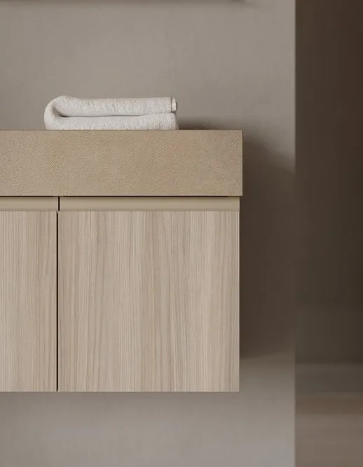 Ink NK009 - Mobile Bagno Luxury Compab L 160+190,5 x P 37/38 cm 4 Mobile bagno Ink NK009 Compab - dettaglio finitura legno
