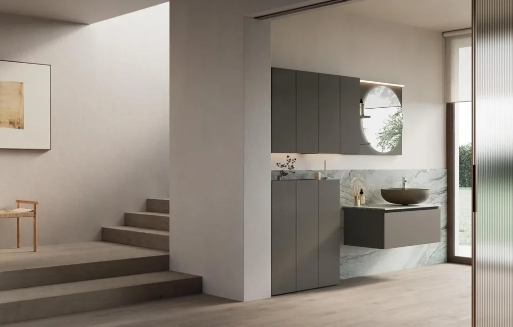 Mobile bagno Ink NK010 Compab, finitura di design, composizione luxury bagno moderno
