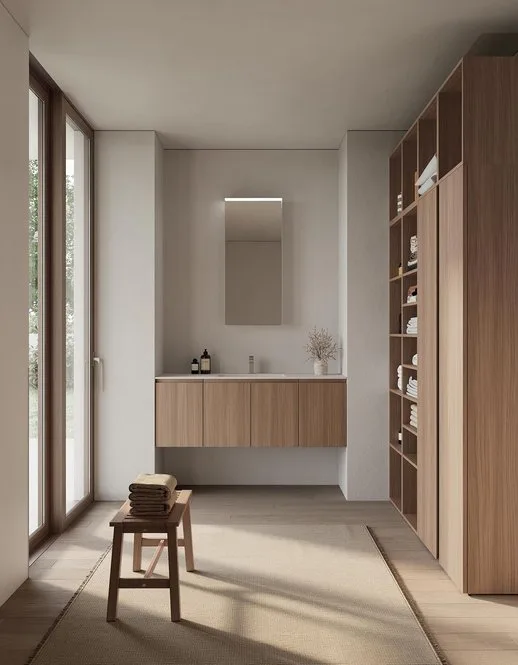 Ink NK011 - Mobile Bagno Luxury Compab L 140,5+180 x P 51,5/37 cm 1 Mobile bagno Ink NK011 Compab, finitura di design, composizione luxury bagno moderno