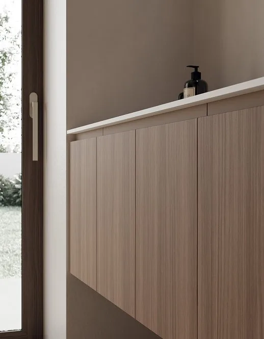 Ink NK011 - Mobile Bagno Luxury Compab L 140,5+180 x P 51,5/37 cm 6 Mobile bagno Ink NK011 Compab - dettaglio finitura