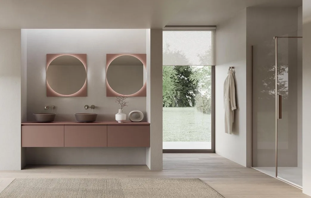 Ink NK012 - Mobile Bagno Luxury Compab L 210 x P 46 cm 1 Mobile bagno Ink NK012 Compab, finitura di design, composizione luxury bagno moderno