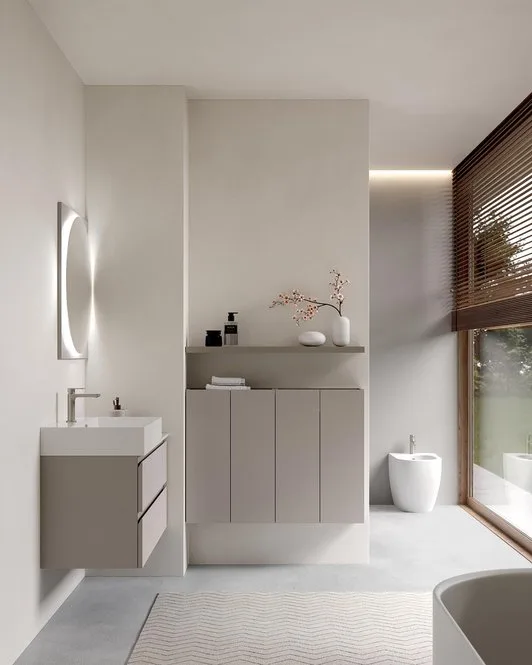 Ink NK013 - Mobile Bagno Luxury Compab L 106+100 x P 46/20,8 cm 1 Mobile bagno Ink NK013 Compab, finitura di design, composizione luxury bagno moderno