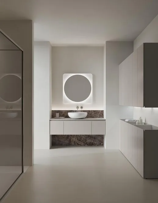 Ink NK015 - Mobile Bagno Luxury Compab L 140+210 x P 46/37 cm 1 Mobile bagno Ink NK015 Compab, finitura di design, composizione luxury bagno moderno
