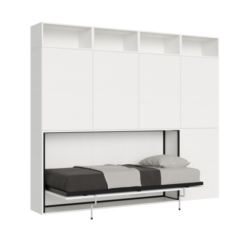 Letto singolo a scomparsa Kando comp.B bianco frassino