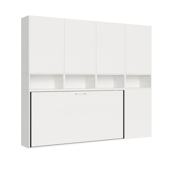 Letto singolo a scomparsa Kando comp.C bianco frassino