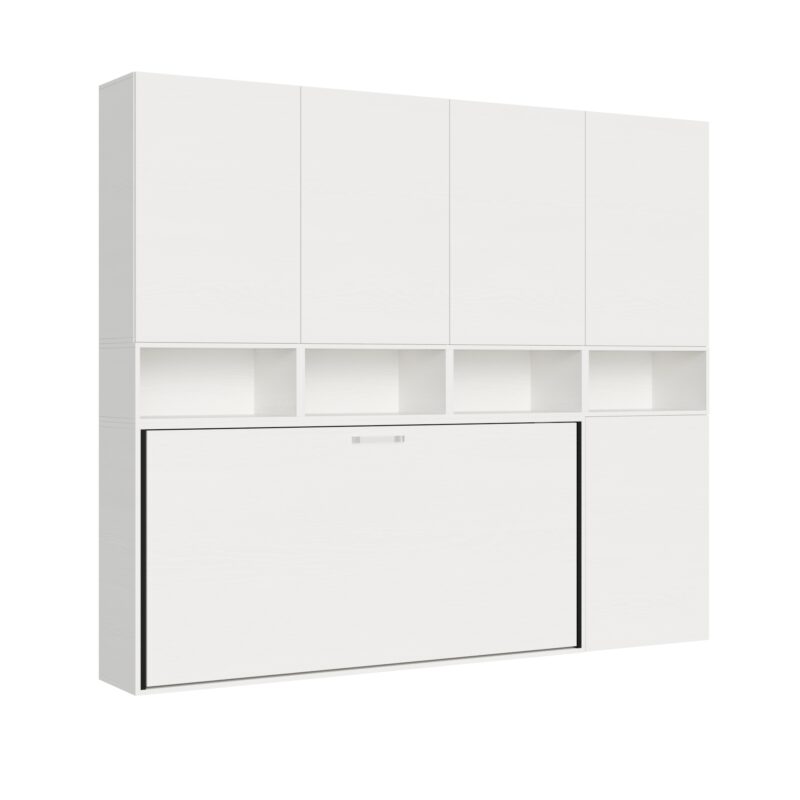 Letto singolo a scomparsa Kando comp.C bianco frassino
