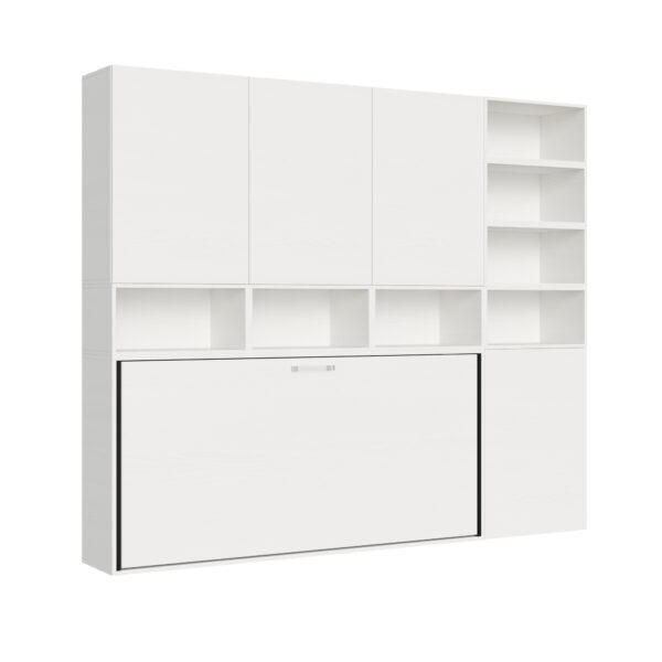 Letto singolo a scomparsa Kando comp.E bianco frassino