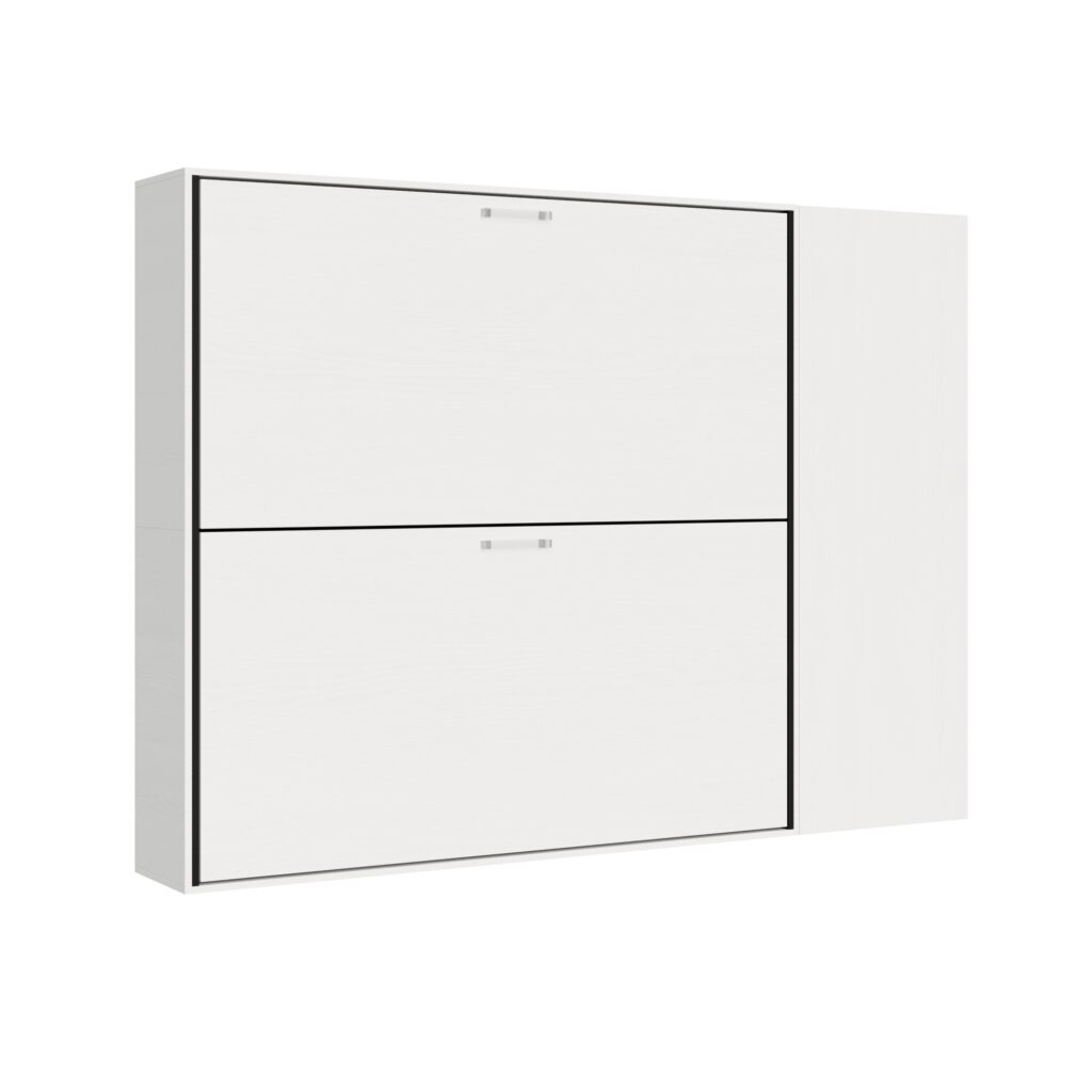 Letto doppio a scomparsa Kando comp.H bianco frassino