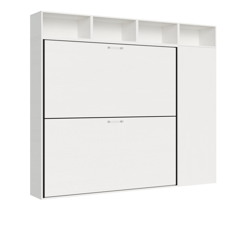Letto doppio a scomparsa Kando comp.I bianco frassino