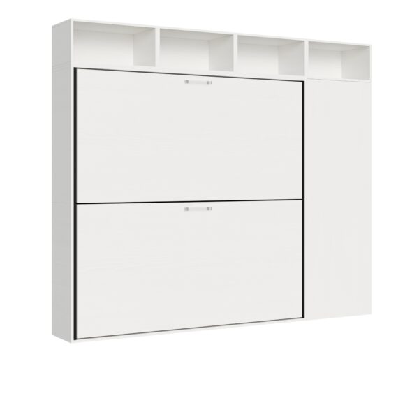 Letto doppio a scomparsa Kando comp.I bianco frassino
