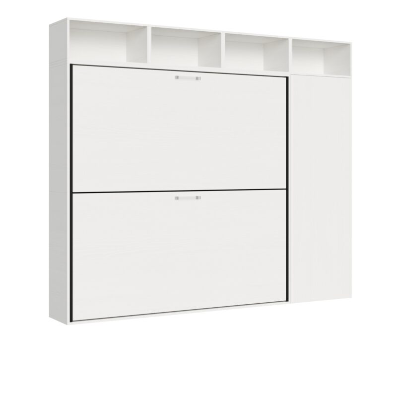 Letto doppio a scomparsa Kando comp.I bianco frassino