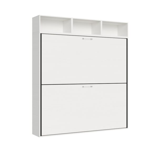 Letto doppio a scomparsa Kando comp.L bianco frassino
