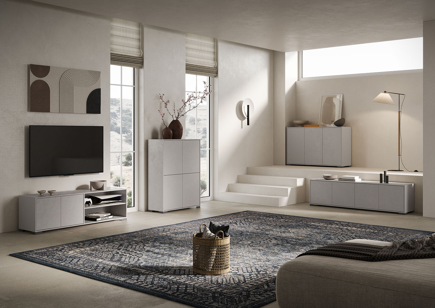 Madia moderna 4 ante 172x40x83 cm Lumina cashmere 2 Madia moderna 3 ante 130x40x83 cm Lumina cashmere
