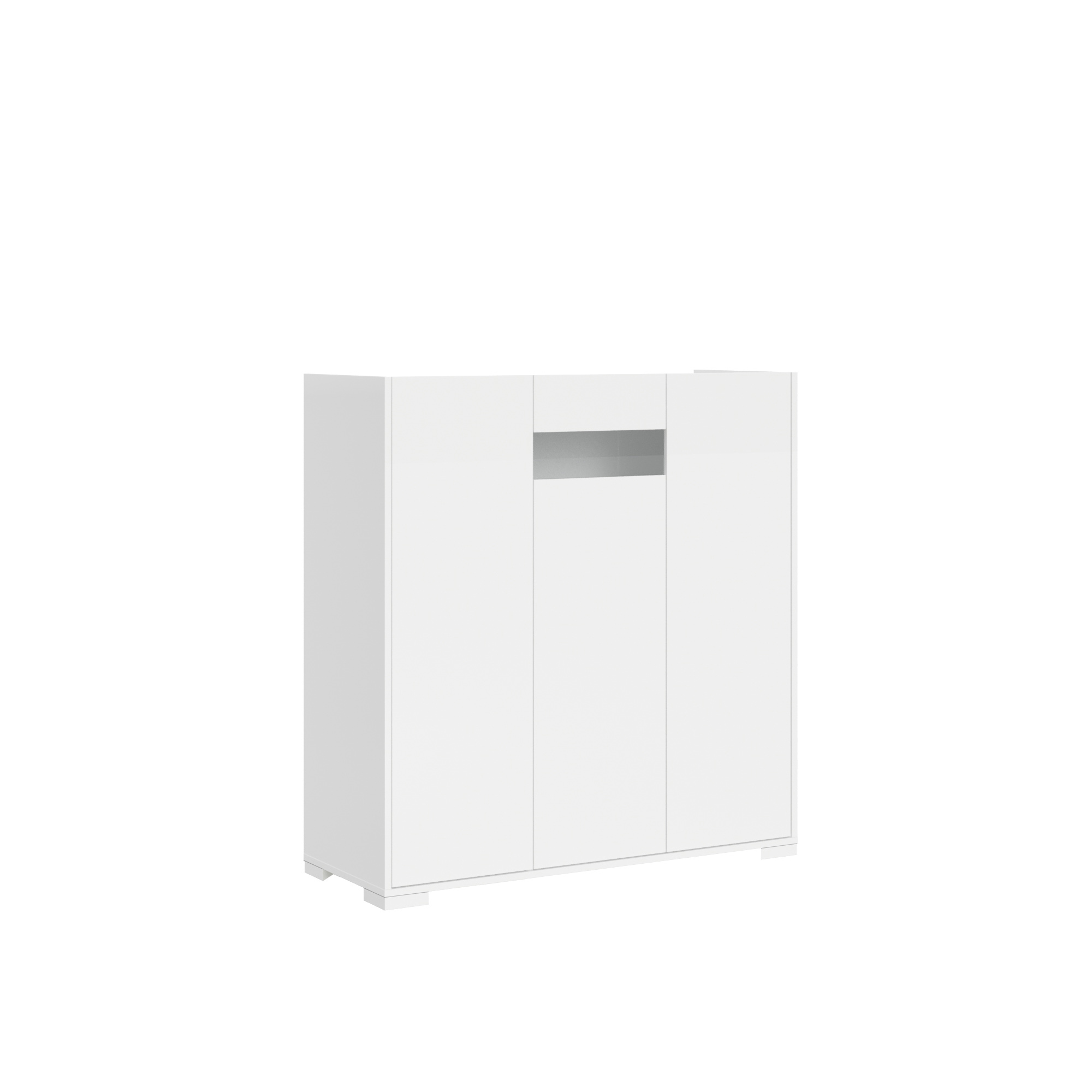 Credenza alta moderna 3 ante 100x35x110 cm Riflesso bianco lucido 4 Credenza alta moderna 3 ante 100x35x110 cm Riflesso bianco lucido