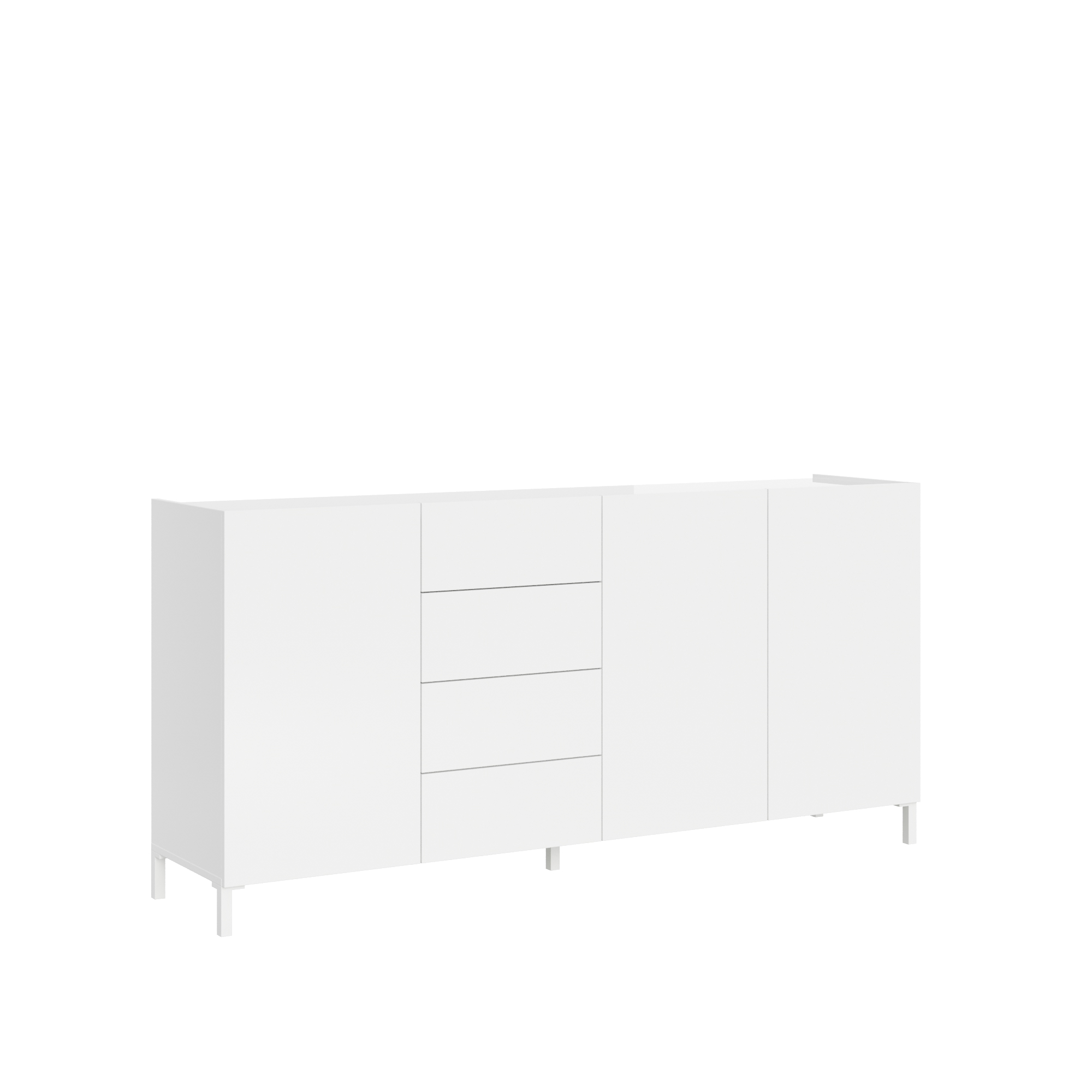 Madia moderna 3 ante/4 cassetti 174x40x84 cm Solaria bianco lucido 5 Madia moderna 3 ante/4 cassetti 174x40x84 cm Solaria bianco lucido