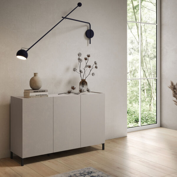 Madia moderna 3 ante 130x40x84 cm Solaria cashmere