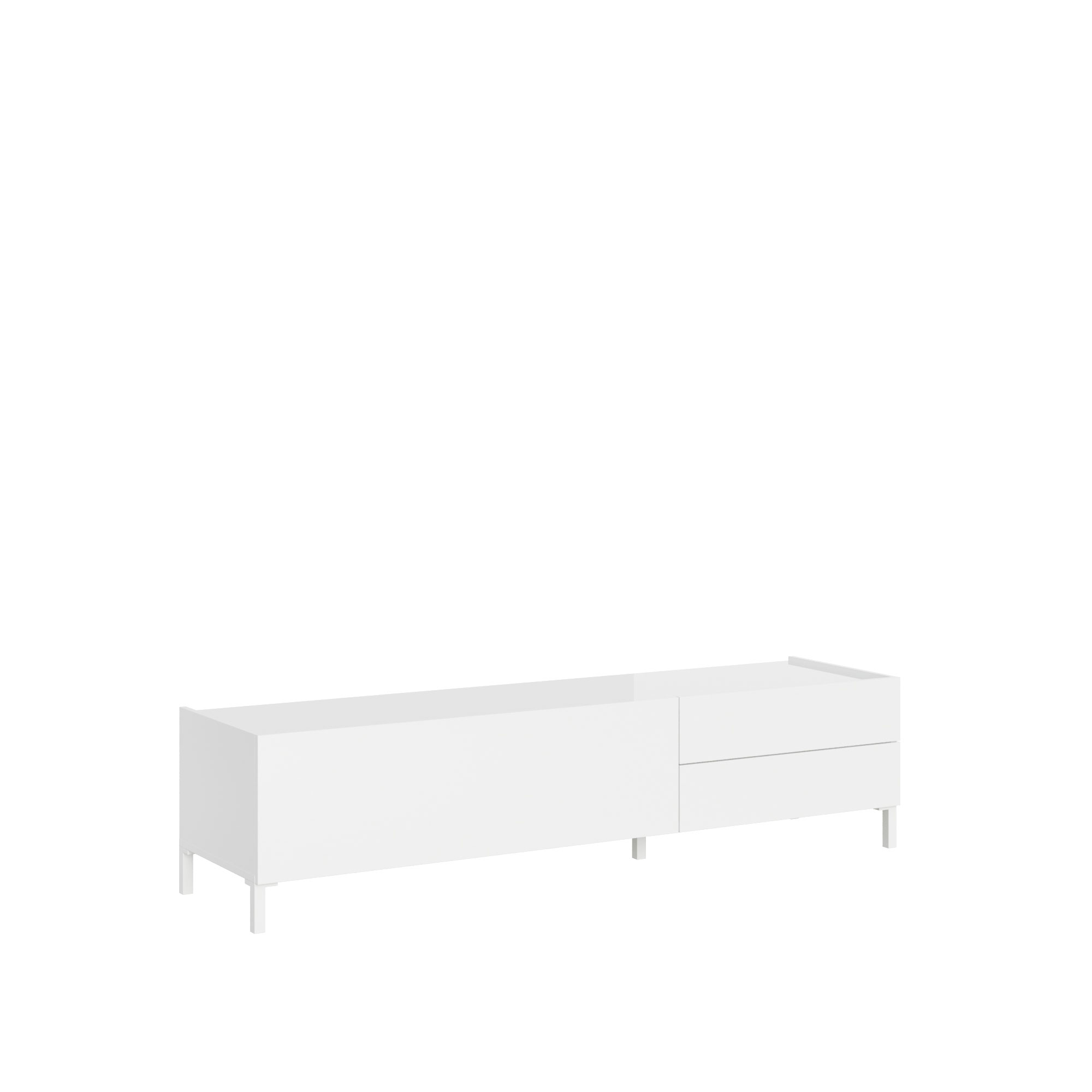 Porta TV moderno 1 ribalta/2 cassetti 160x42x40 cm Solaria bianco lucido 5 Porta TV moderno 1 ribalta/2 cassetti 160x42x40 cm Solaria bianco lucido