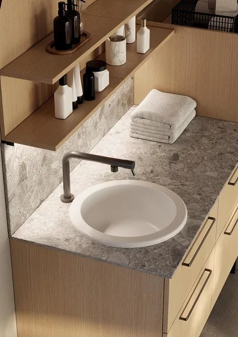 Lavanderia LD001 - Composizione Luxury Compab L 190,5 x P 63/20,8 cm 3 Composizione lavanderia LD001 Compab - dettaglio lavabo