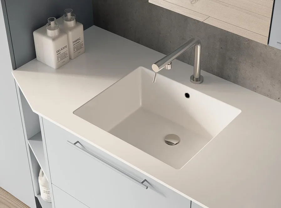 Lavanderia LD003 - Composizione Luxury Compab L 320,5 x P 50/63/20,8 cm 4 Composizione lavanderia LD003 Compab - dettaglio lavabo