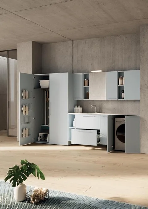Lavanderia LD003 - Composizione Luxury Compab L 320,5 x P 50/63/20,8 cm 2 Composizione lavanderia LD003 Compab - vista tre quarti
