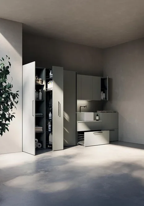 Lavanderia LD004 - Composizione Luxury Compab L 320 x P 20,8/63 cm 2 Composizione lavanderia LD004 Compab - vista tre quarti
