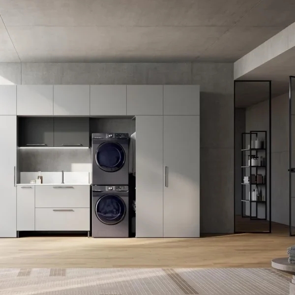 Composizione lavanderia LD005 Compab, finitura di design, mobile lavanderia moderno su misura
