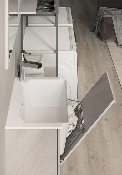 Lavanderia LD011 - Composizione Luxury Compab L 310,5 x P 43,5/38 cm 2 Composizione lavanderia LD011 Compab - dettaglio lavabo