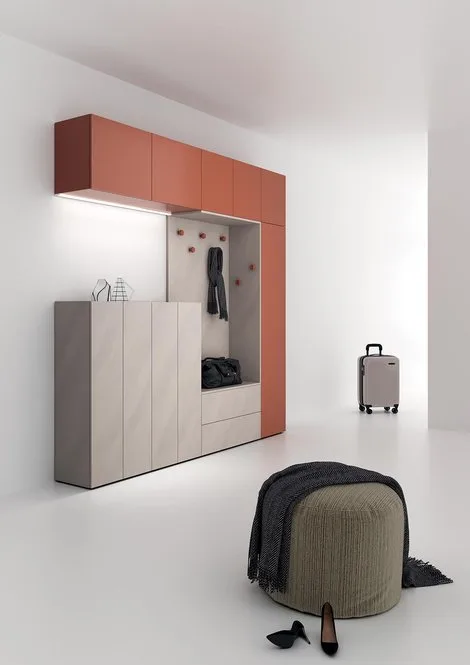Lavanderia LD012 - Composizione Luxury Compab L 255 x P 37 cm 1 Composizione lavanderia LD012 Compab, finitura di design, mobile lavanderia moderno su misura